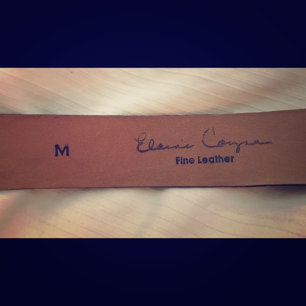 Elaine Coyne leather belt strap.